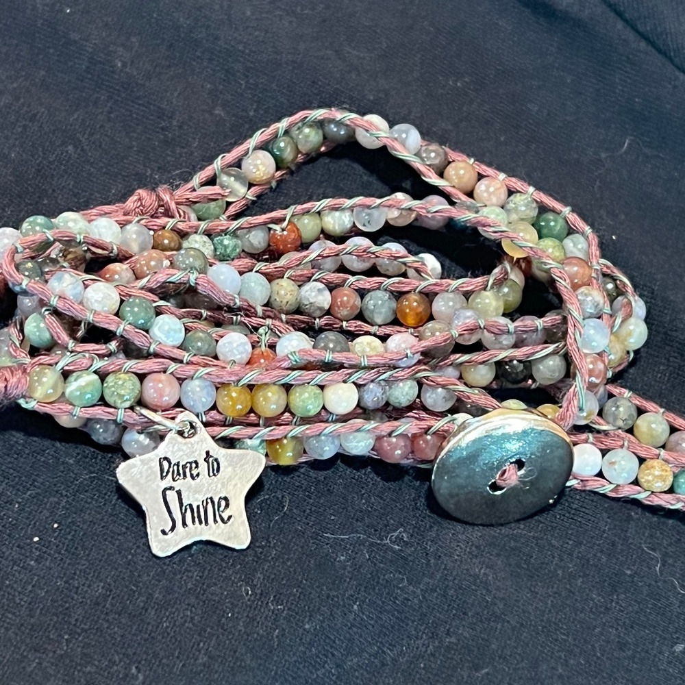 “Dare to shine” real crystal wrap bracelet